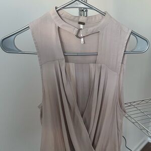 Free People Strapless Taupe Draped Front Dress